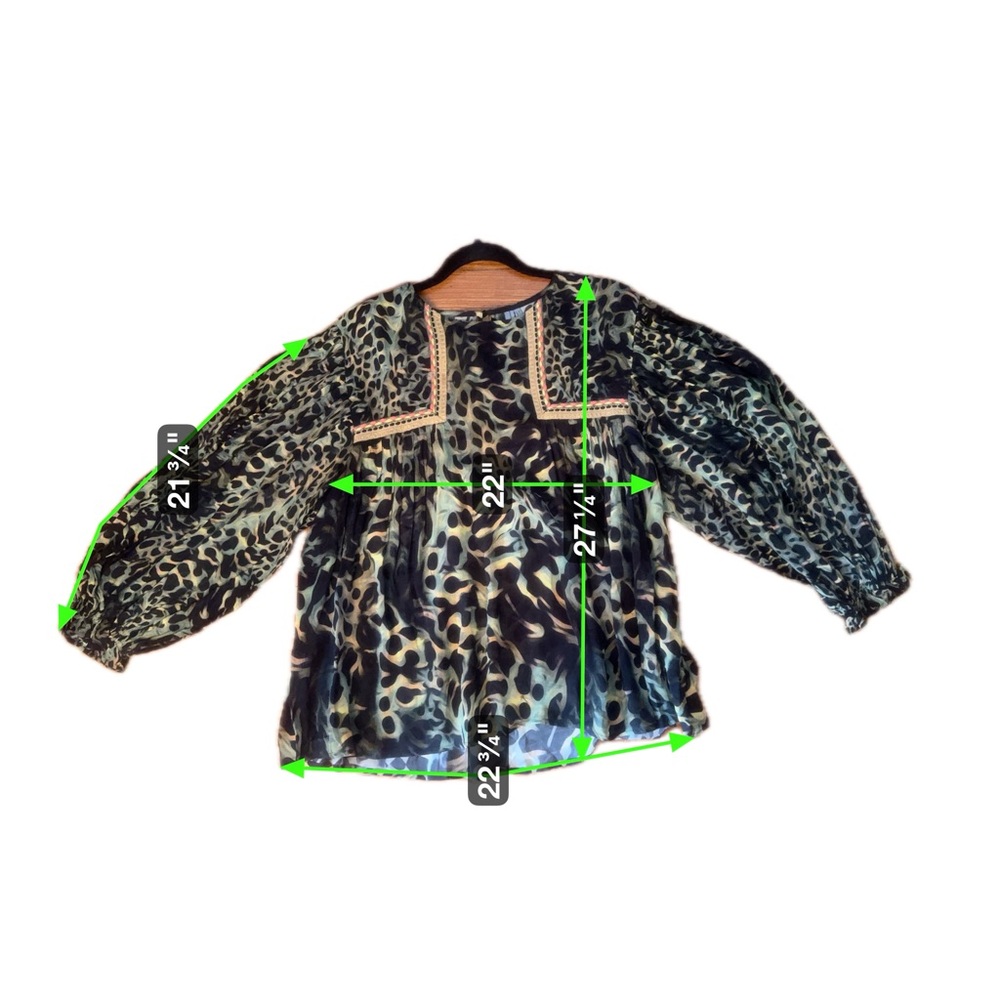 Anthropologie Bl-nk London Miranda Peasant Blouse- Large Petite - Picture 7 of 7